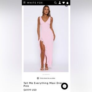 White Fox - Tell Me Everything Maxi Dress (Pink, XL)
